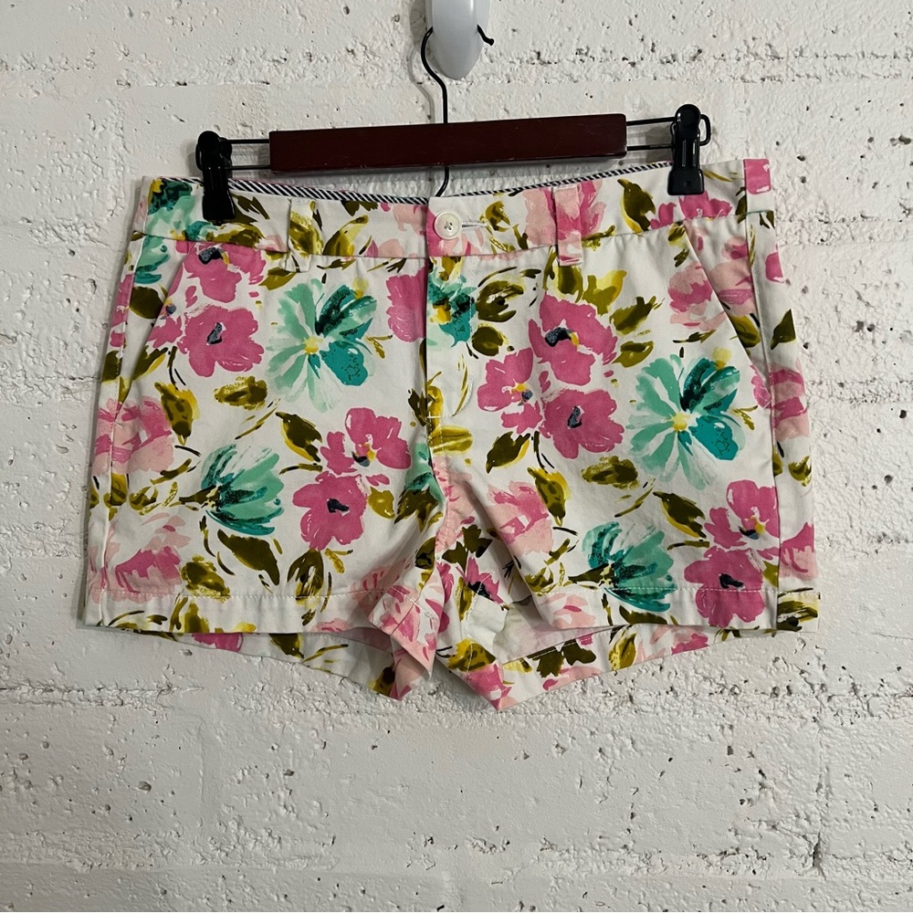 Merona Womens Shorts 8 Floral Chino 100% Cotton T18